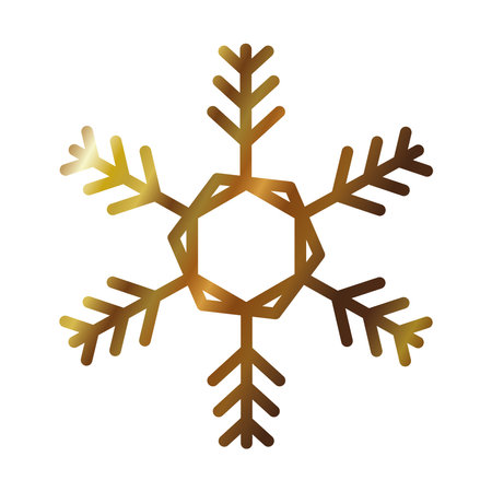 snowflake decoration icon over white background, gradient style, vector illustrationのイラスト素材