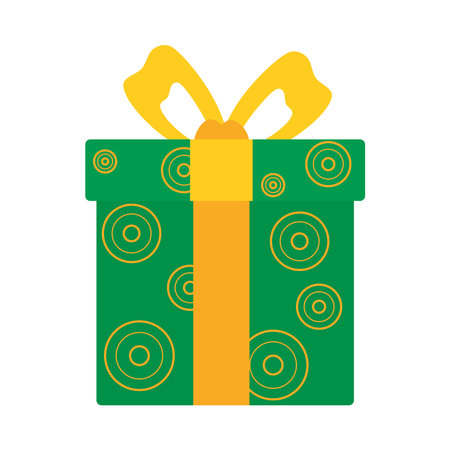 gift box icon over white background, colorful design, vector illustrationのイラスト素材