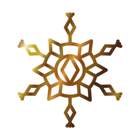 icon of winter snowflake over white background, gradient style, vector illustrationのイラスト素材