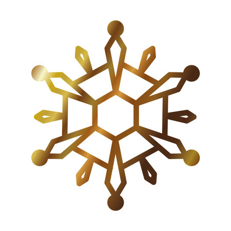 gem snowflake icon over white background, gradient style, vector illustrationのイラスト素材