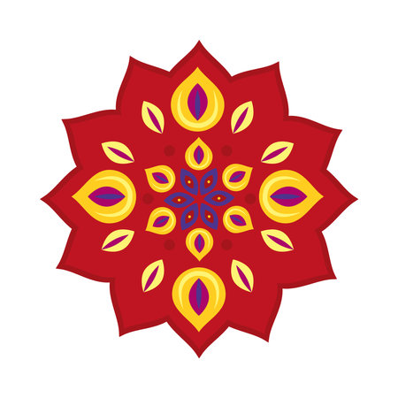 bhai dooj concept, rangoli icon over white background, vector illustrationのイラスト素材