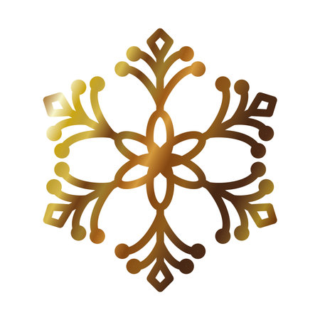 floral snowflake icon over white background, gradient style, vector illustrationのイラスト素材