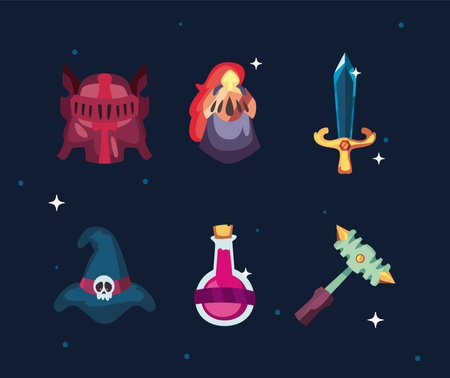 set icons of video game vector illustration designのイラスト素材