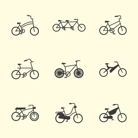 set icons, representing different types of bikes vector illustration designのイラスト素材
