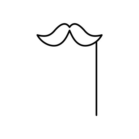 mustache party prop icon over white background, line style, vector illustrationのイラスト素材