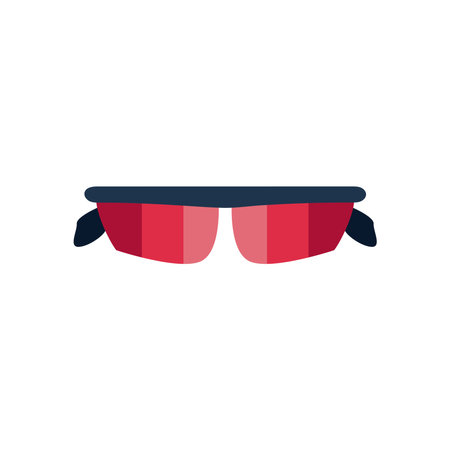 sports glasses with red lens, flat style in white background vector illustration designのイラスト素材