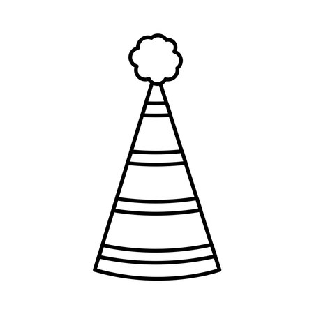 icon of party hat over white background, line style, vector illustrationのイラスト素材