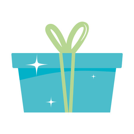 blue gift with bowtie design, celebration birthday christmas theme Vector illustrationのイラスト素材