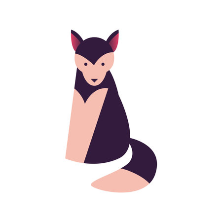 wolf dog abstract style icon design, Animal zoo and life theme Vector illustrationのイラスト素材