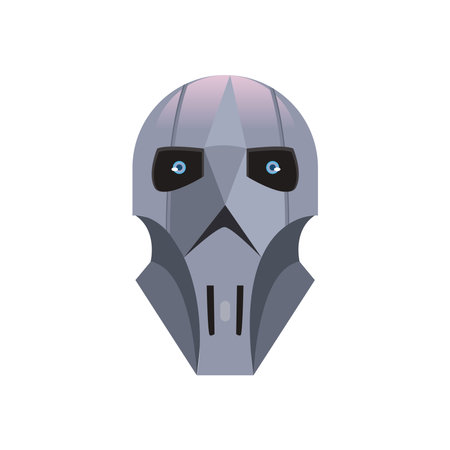 gray robot head of robotic technology futuristic toy future machine cyborg science android and fiction theme Vector illustrationのイラスト素材