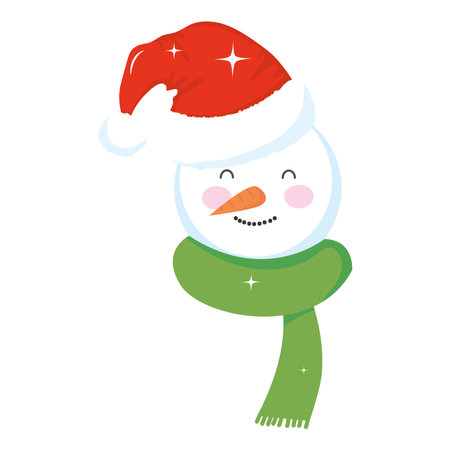 merry christmas snowman cartoon design, winter season and decoration theme Vector illustrationのイラスト素材