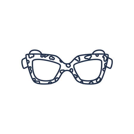 glasses feminine leopard, line style on white background vector illustration designのイラスト素材