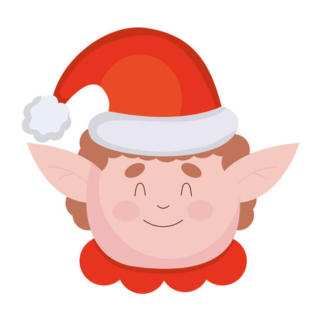 merry christmas elf boy cartoon design, winter season and decoration theme Vector illustrationのイラスト素材