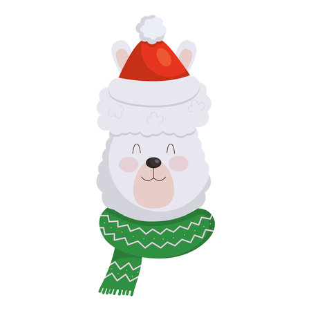 merry christmas polar bear cartoon design, winter season and decoration theme Vector illustrationのイラスト素材