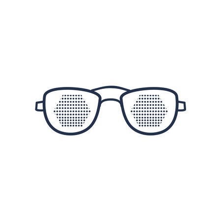 glasses icon, line style on white background vector illustration designのイラスト素材