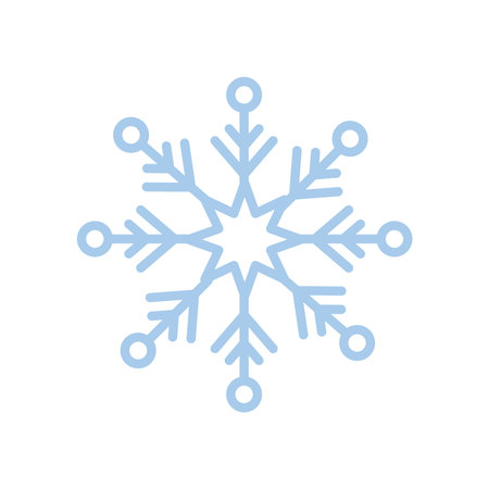 snowflake, christmas and winter concept, blue line style vector illustration design