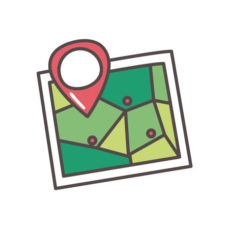 Gps mark on green map design, Map travel navigation route and road theme Vector illustrationのイラスト素材