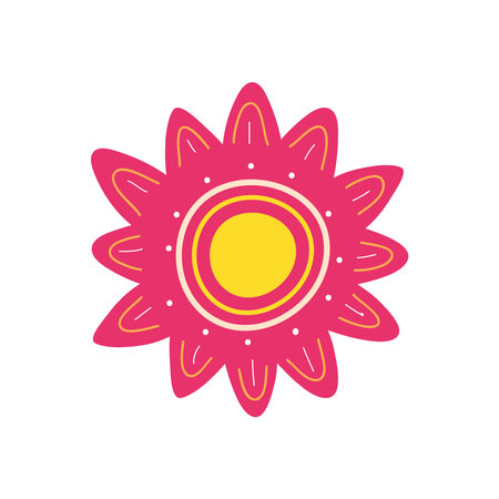 pink flower icon over white background, colorful design, vector illustrationのイラスト素材