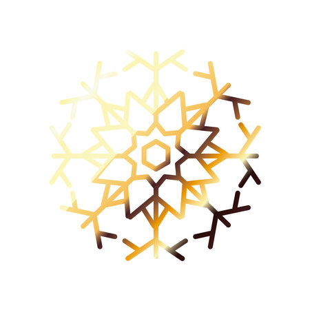 snowflake, christmas and winter concept, golden degraded style icon vector illustration designのイラスト素材
