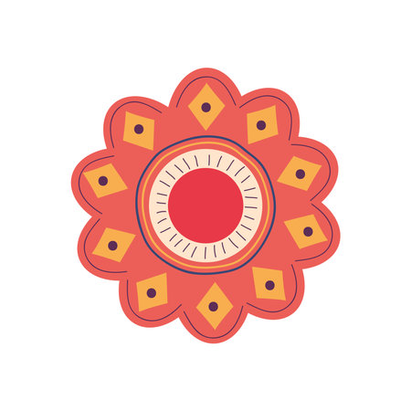abstract flower icon over white background, colorful design, vector illustrationのイラスト素材