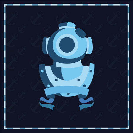 nautical underwater suit in seal stamp with ribbon design sea ocean navigation travel underwater water and marine theme Vector illustrationのイラスト素材