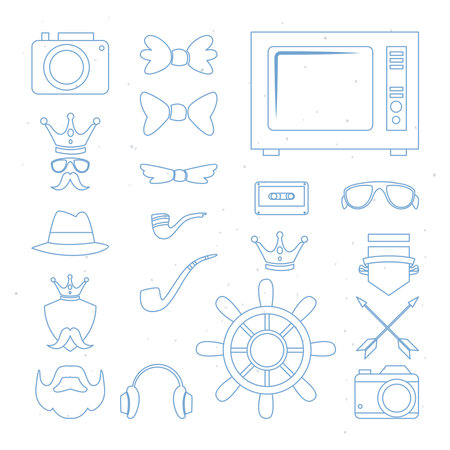 Hipster set icons design, Style vintage retro fashion culture theme Vector illustrationのイラスト素材