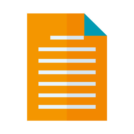 document page icon over white background, flat style, vector illustrationのイラスト素材