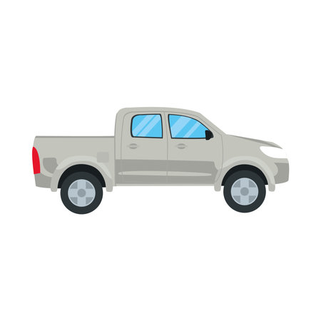 gray pickup icon over white background, colorful design, vector illustrationのイラスト素材