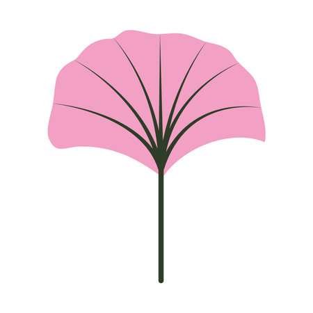 tropical leaf over white background, half line half color style, vector illustrationのイラスト素材