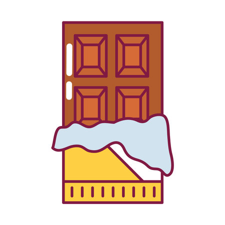 chocolate bar icon over white background, line and fill style, vector illustrationのイラスト素材