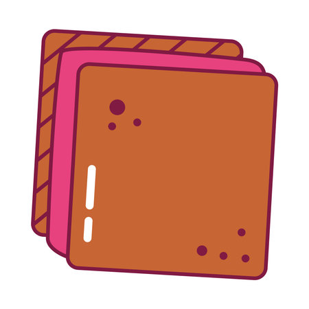 toaster pastries icon over white background, line and fill style, vector illustrationのイラスト素材