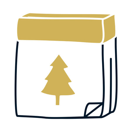 merry christmas calendar with pine tree design, winter season and decoration theme Vector illustrationのイラスト素材