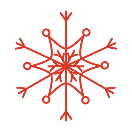 snowflake in line style design, Winter snow merry christmas theme Vector illustrationのイラスト素材