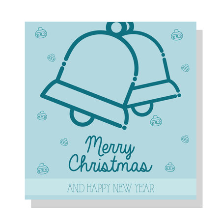 merry christmas bells and spheres line style icon design, winter season and decoration theme Vector illustrationのイラスト素材