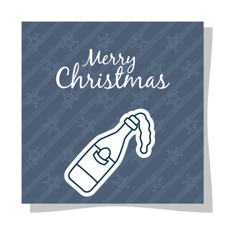 merry christmas champagne on striped background design, winter season and decoration theme Vector illustrationのイラスト素材