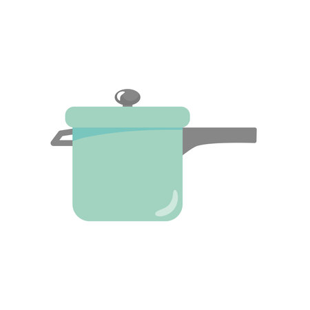 soup pan pot icon over white background, colorful design, vector illustrationのイラスト素材