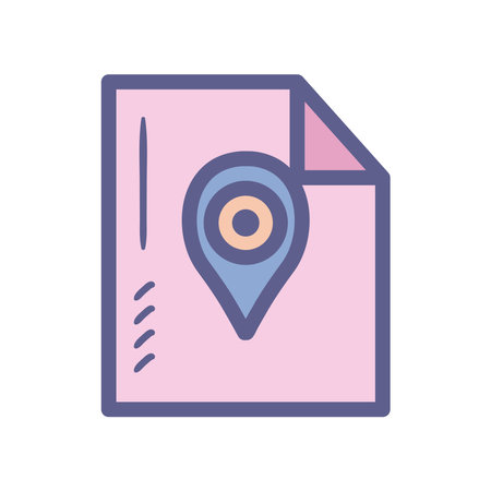 Gps mark inside document design, Map travel navigation route and road theme Vector illustrationのイラスト素材