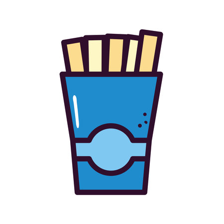french fries icon design of food eat restaurant and menu theme Vector illustrationのイラスト素材