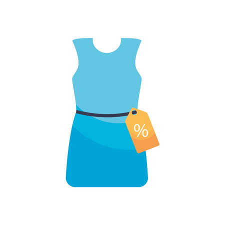 blue dress icon over white background, colorful design, vector illustrationのイラスト素材