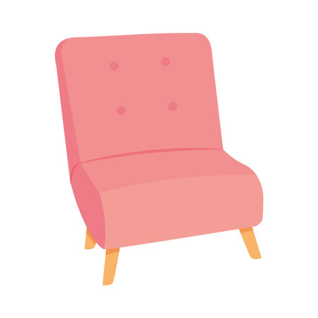 pink chair icon over white background, colorful design, vector illustrationのイラスト素材
