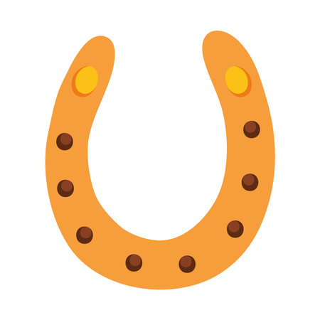 golden horseshoe icon over white background, colorful design, vector illustrationのイラスト素材