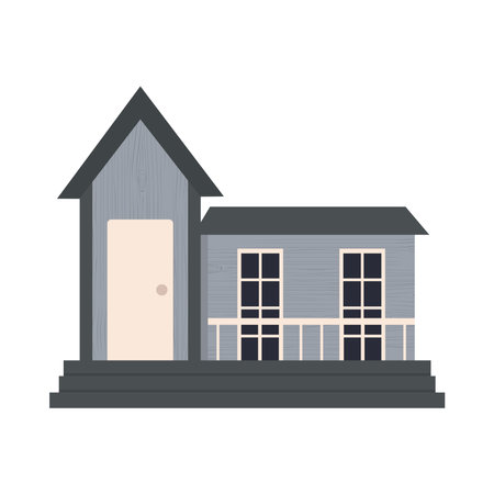 residential house icon over white background, colorful design, vector illustrationのイラスト素材