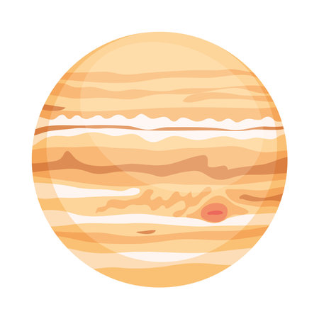 jupiter planet icon over white background, colorful design, vector illustrationのイラスト素材