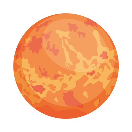 mars planet icon over white background, colorful design, vector illustrationのイラスト素材