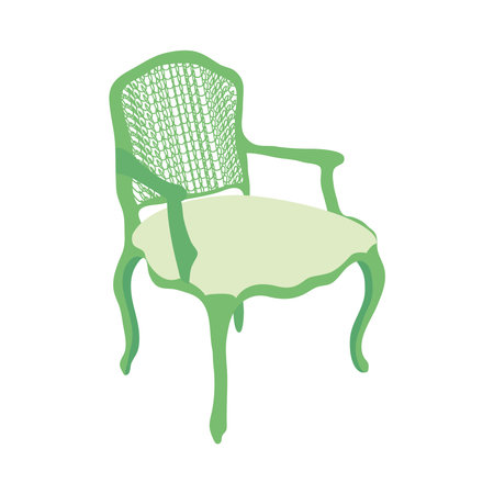 classic green chair icon over white background, colorful design, vector illustrationのイラスト素材