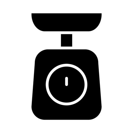 kitchen elements design, kitchen weight icon over white background, silhouette style, vector illustrationのイラスト素材