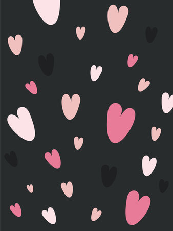 black love card with hearts design of Passion romantic valentines day theme Vector illustrationのイラスト素材