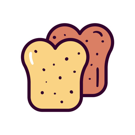 toast bread line and fill style icon of bakery food shop and breakfast theme Vector illustration