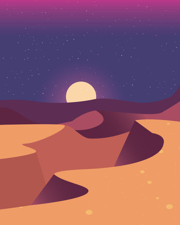 Landscape of moon in desert design, nature and outdoor theme Vector illustrationのイラスト素材