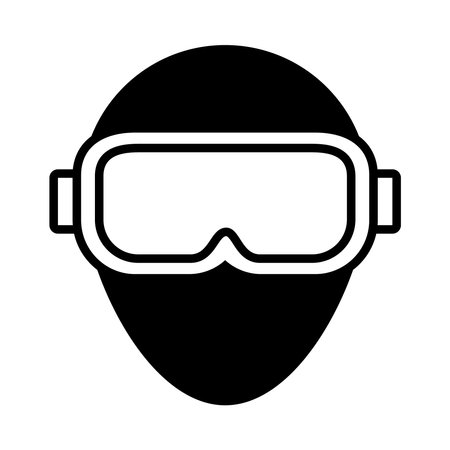 augmented reality design, icon of vr glasses over white background, line style, vector illustrationのイラスト素材